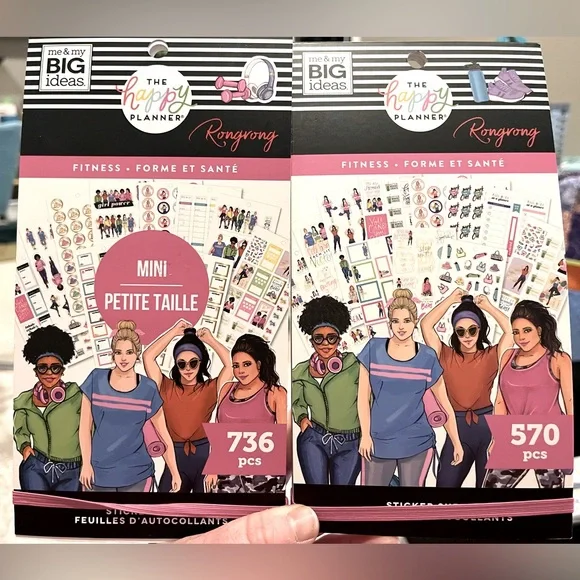 Happy Planner Fitness Stickerbook (Forme et Santé) bundle of TWO Rongrong - Picture 1 of 3